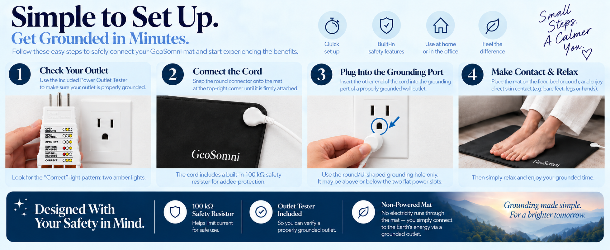 GeoSomni Grounding Floor Mat _ safe setup